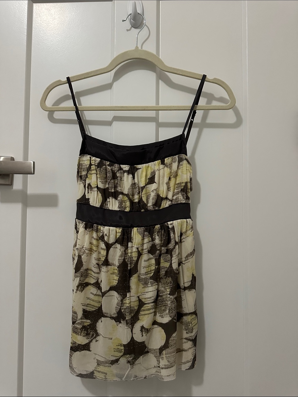 The Limited Black & Cream Printed Spaghetti-Strap Mini Dress